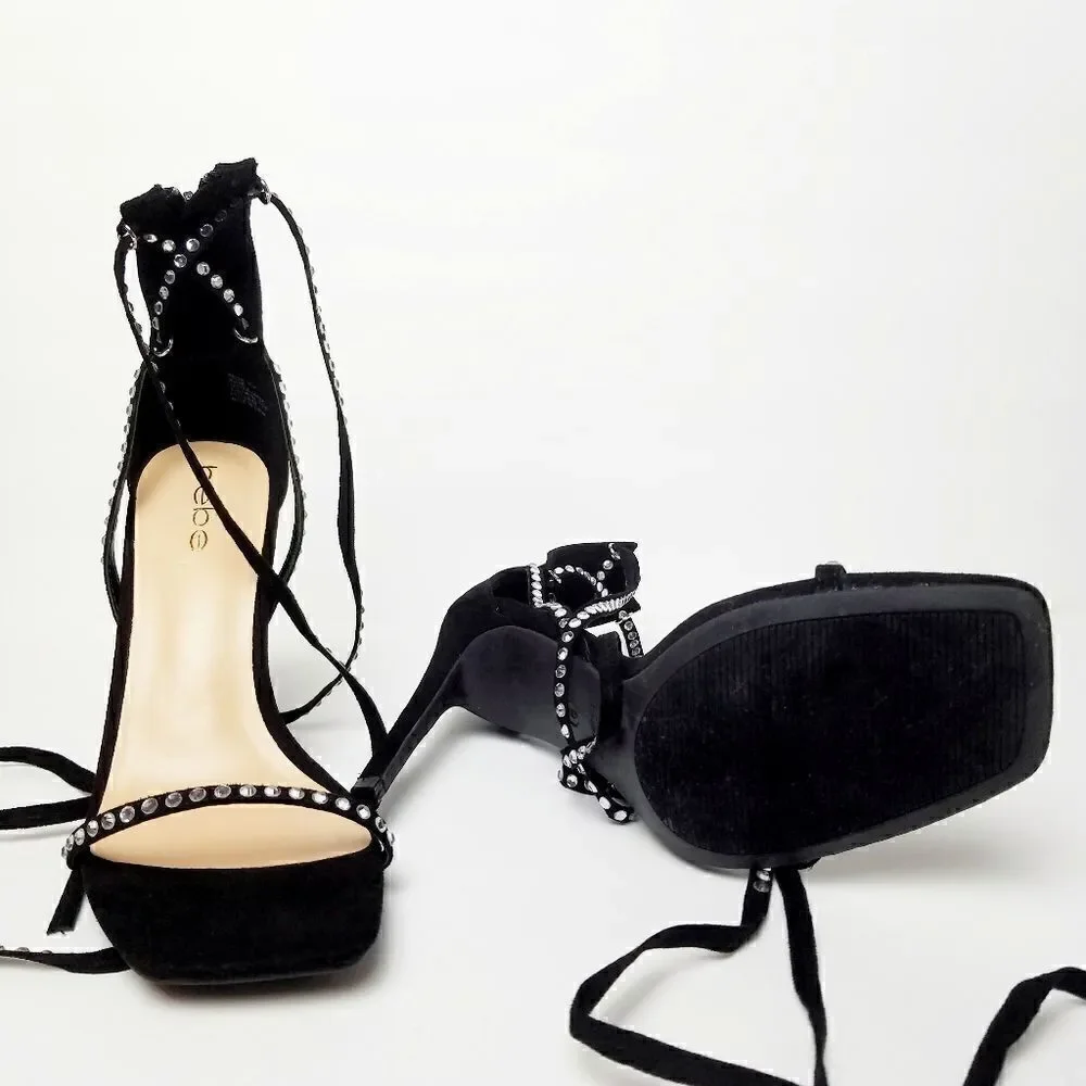 Sexy bebe Rhinestone Embellished size 9 Heels